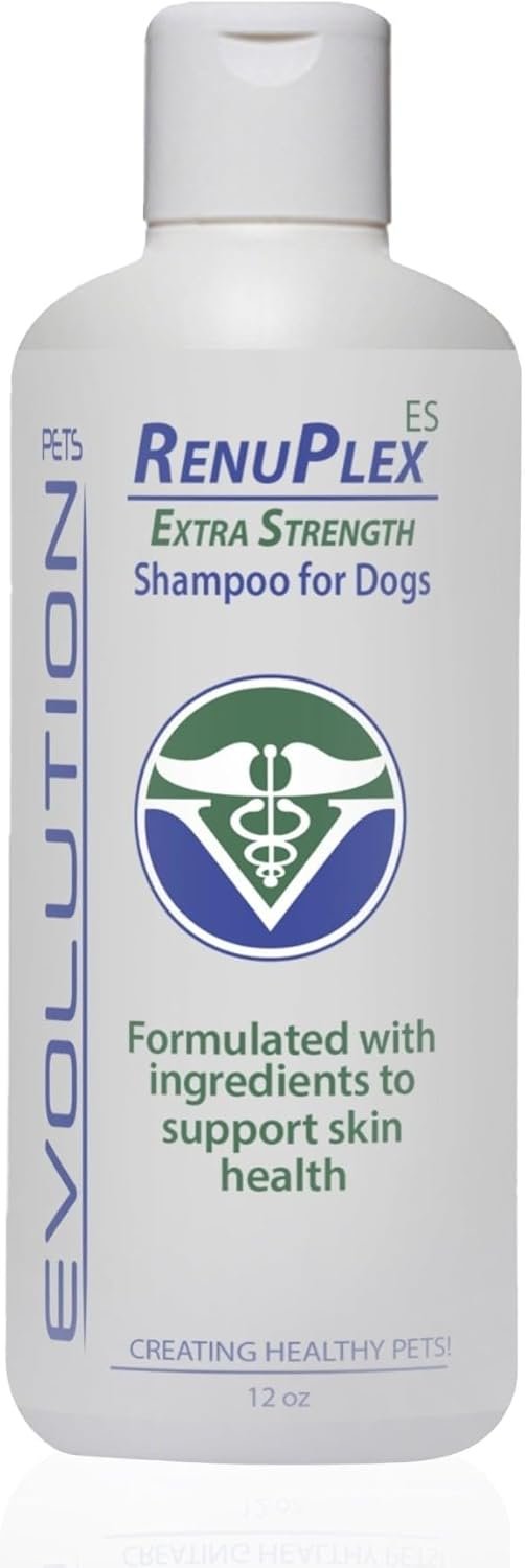 RenuPlex Extra Strength Dog Shampoo – Supports Skin Problems. Unconditional Guarantee. Made in USA