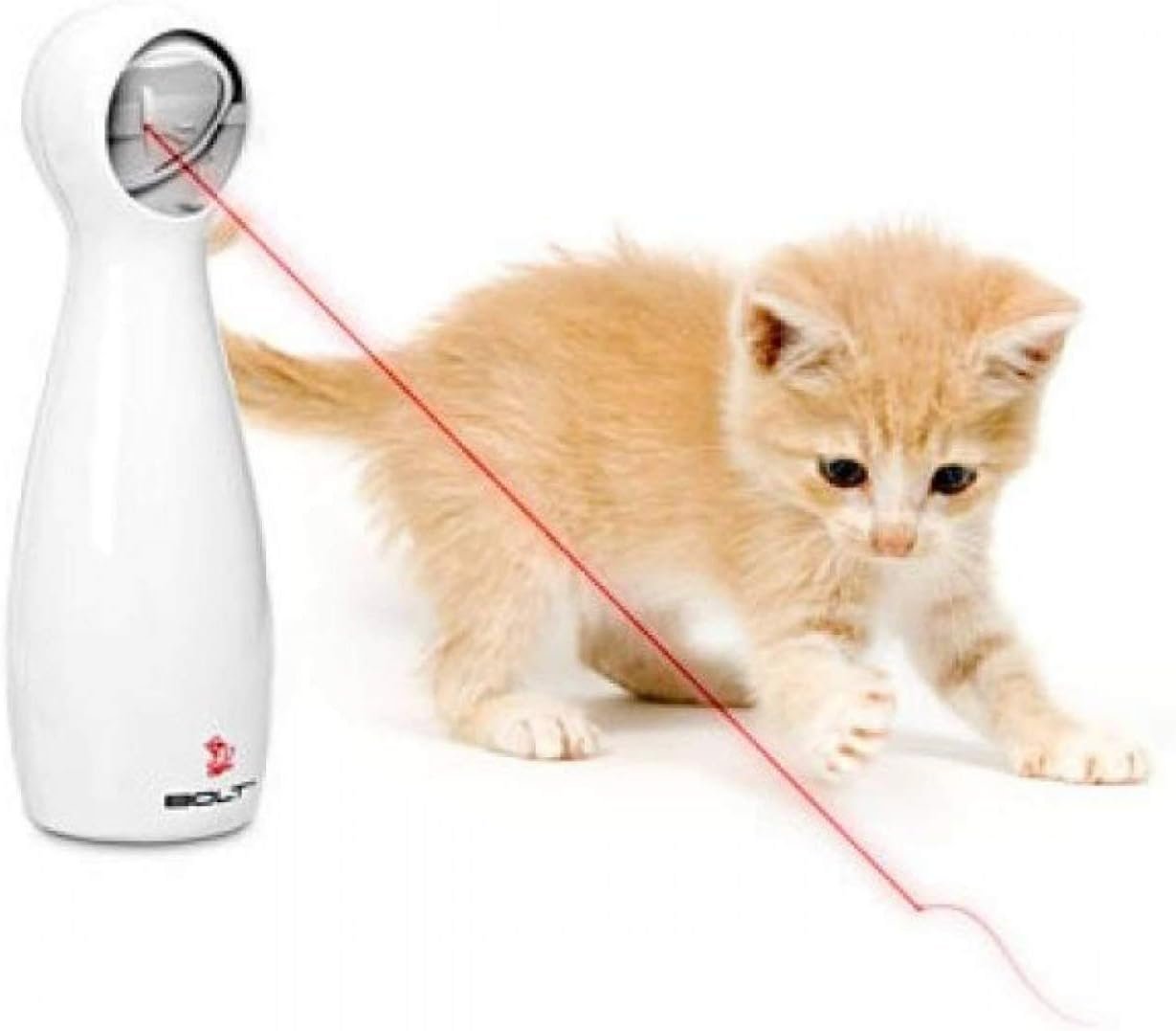 PetSafe Bolt Automatic Laser Light Cat Toy – Interactive Laser Toy – Encourages Exercise – Hands Free or Manual Play – Adjustable Mirror – Battery Operated – Safe for Cats