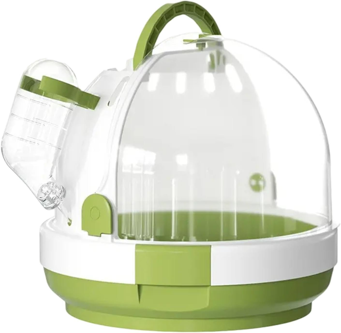 Parrot Travel Cage,Bird Cage,Breathable,with Water Bottle Small Animal Carry Case Hamster Carrier Cage for Finches Lovebirds, Green