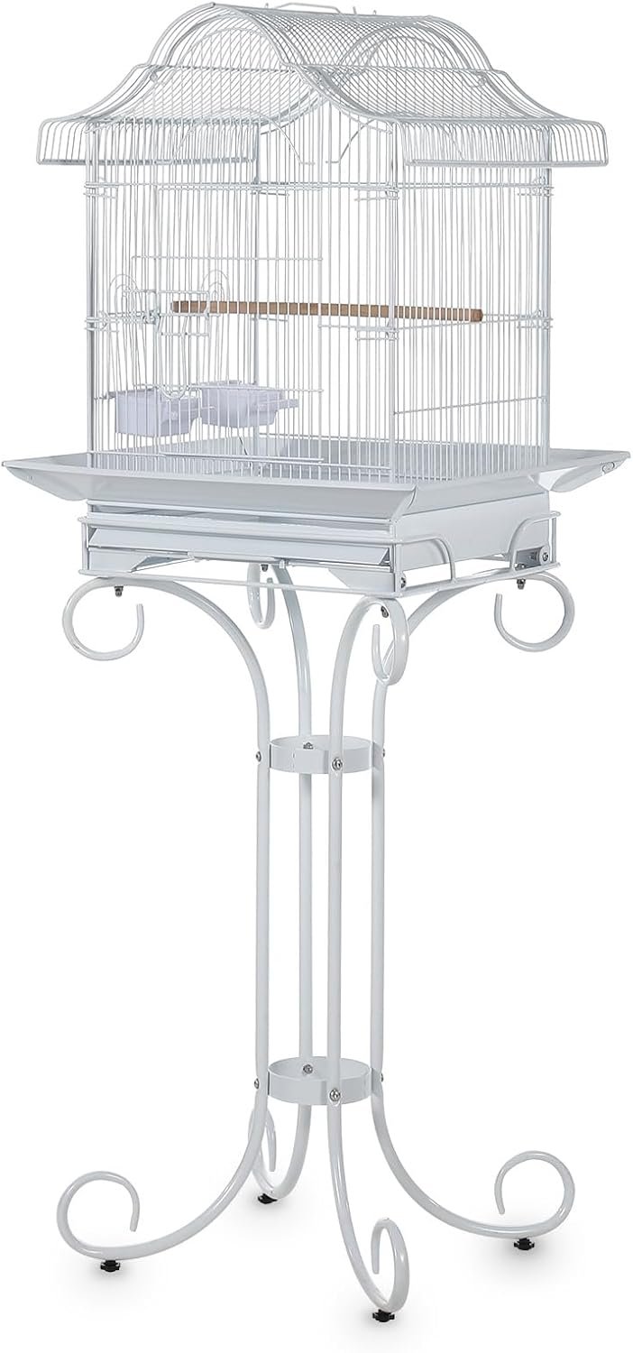 Heavy-Duty 58” Wrought Iron Bird Cage – Victorian Style, Removable Tray, 4 Bowls, Perches, Split Design, Non-Toxic Coating, Spacious Aviary for Parakeets, Cockatiels, Finches, Budgies &