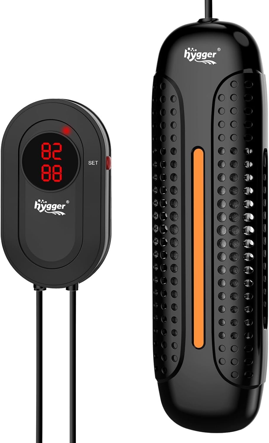 hygger 300W Aquarium Heater with Controller, Submersible Fish Tank Heater Intelligent Leaving Water Automatica Stop Heating and Overheat Protection, 20-80 Gal Turtle Heaters for Freshwater Saltwater