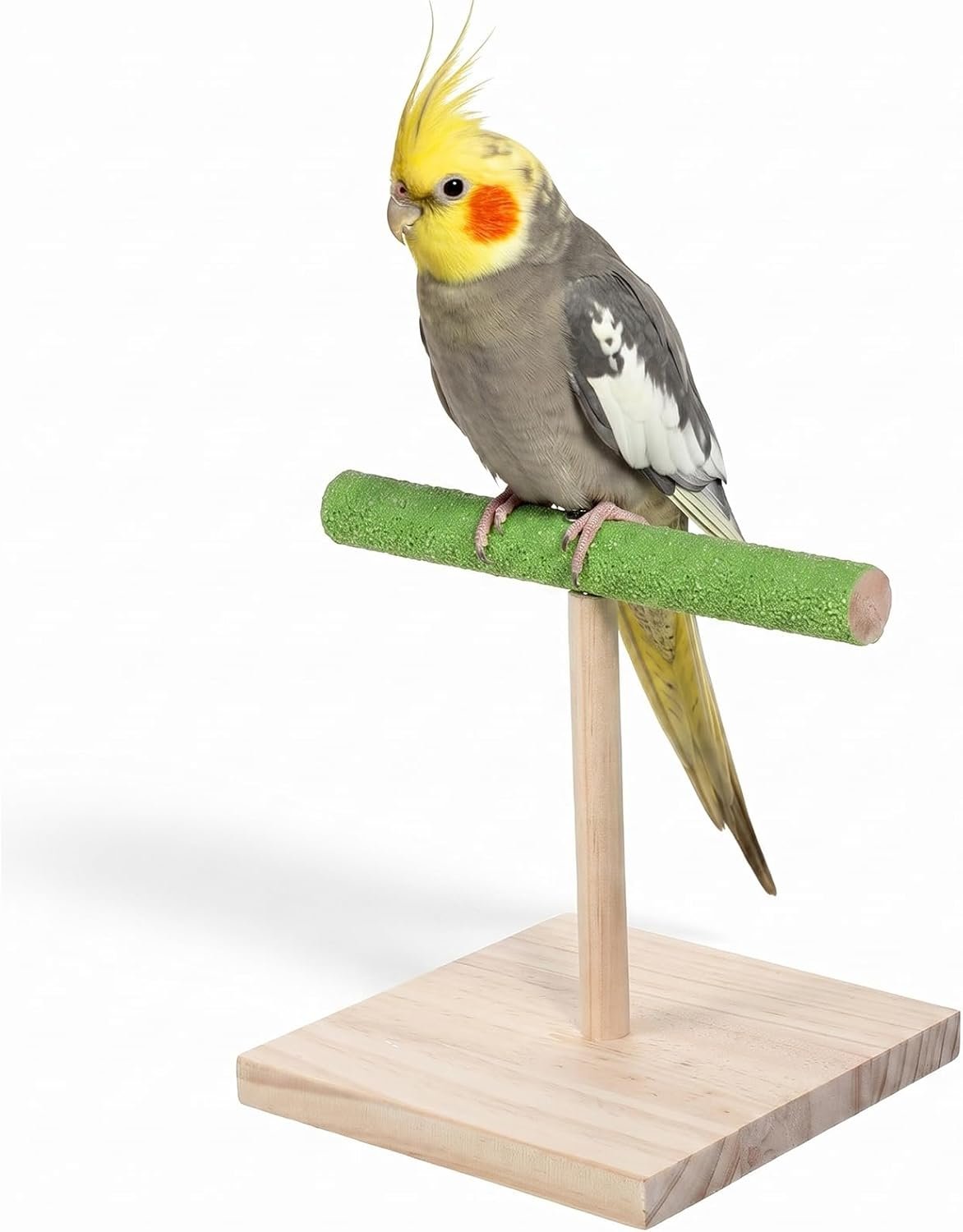 Bird Nail Trimming Perch, Rough Surfaced Quartz Bird Perches for Paw Grinding Clean Stick Exercise, Portable Tabletop Surfaced Parrot Parakeet Perches for Conure Macaws