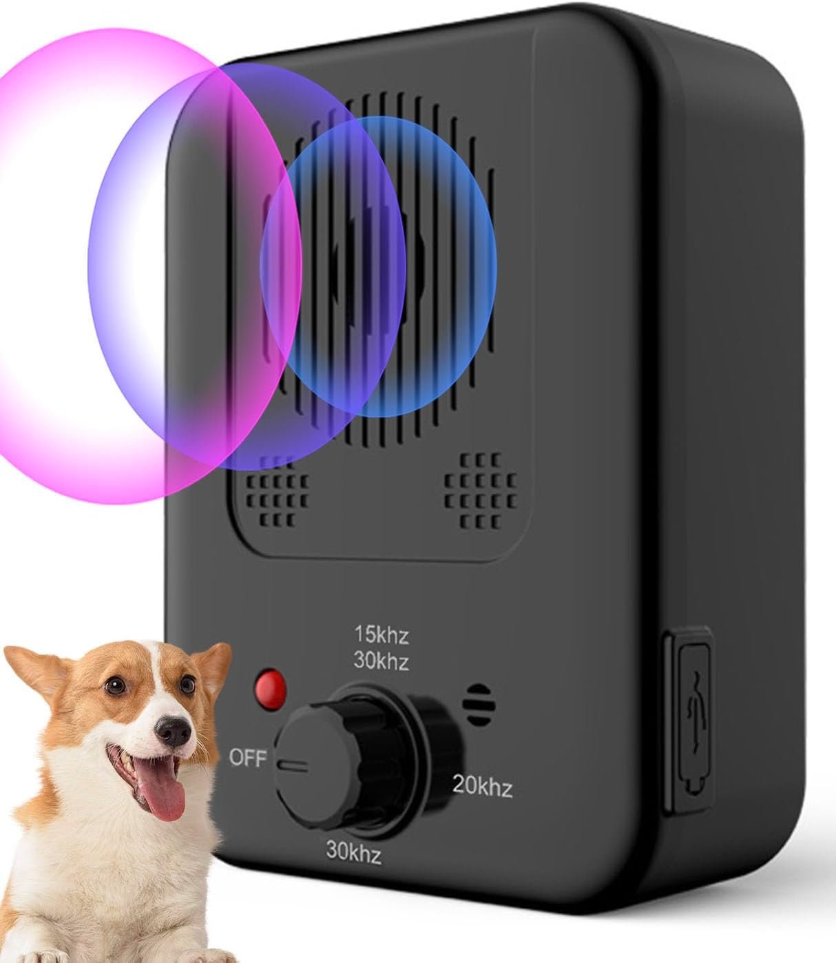 Anti Barking Device, Rechargeable Dog Barking Deterrent Devices for Dogs, Ultrasonic Dog Barking Control Device, Barking Dog Silencer, Bark Box Stop Neighbors Dog from Barking (Black)