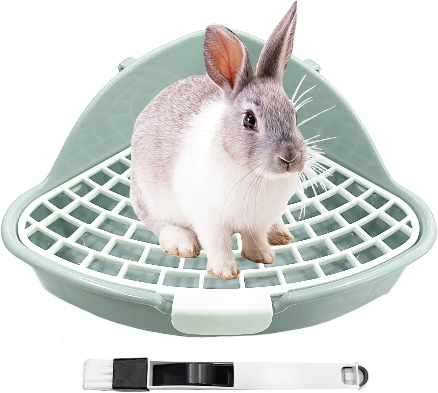 Rabbit Litter Box Bunny Corner Toilet Box Potty Trainer for Hamster Guinea Pig Ferret Rat Chinchialla Cage Pan 3.9” x 7.5” x 7.5”