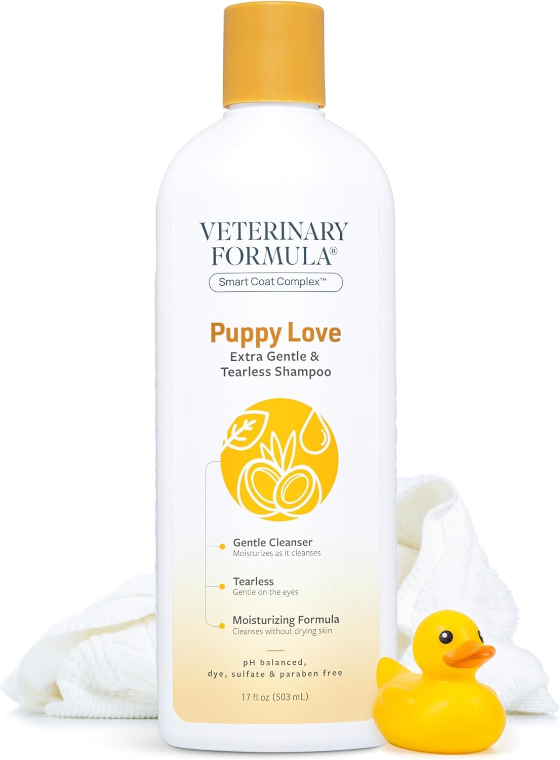 Veterinary Formula Smart Coat Complex Puppy Love Extra Gentle Tearless Shampoo, 17 Fl oz – for Pups Over 6 Weeks – with Fresh Scent, Long-Lasting Clean – Won’t Dry Out Delicate Skin