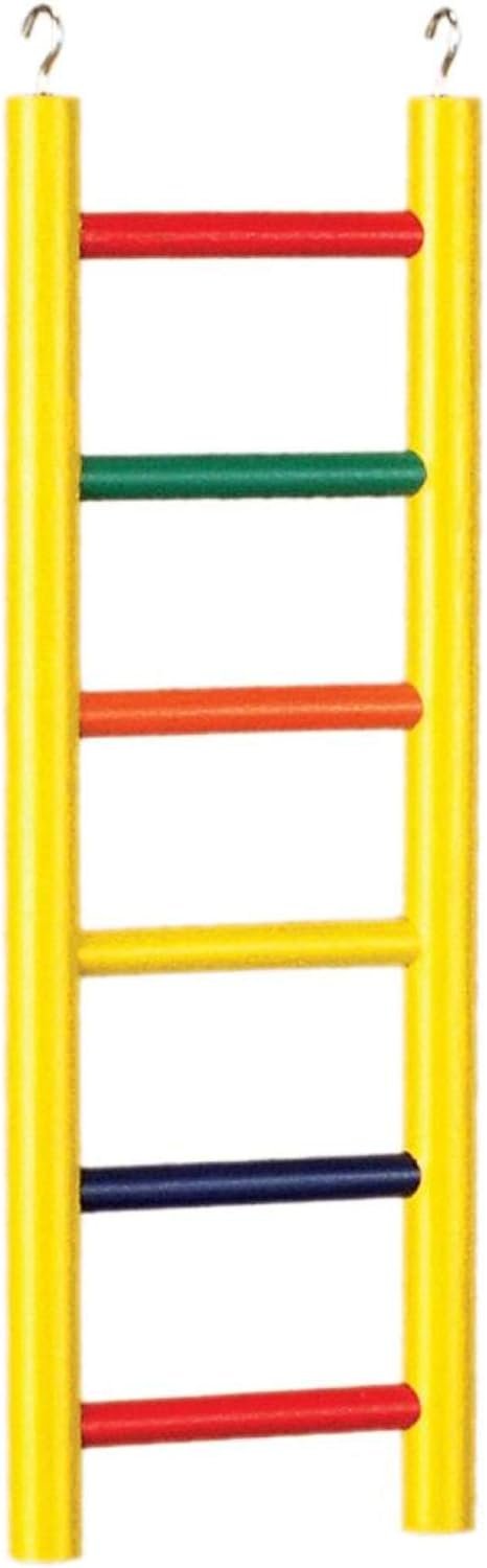 Prevue Pet Products 6-Rung Wood Bird Ladder – Accessories for Small, Medium, and Large Birds, Hanging Birdcage Toy for Climbing, Foot Exercise, Beak Use, Mental Enrichment, and Interactive Play