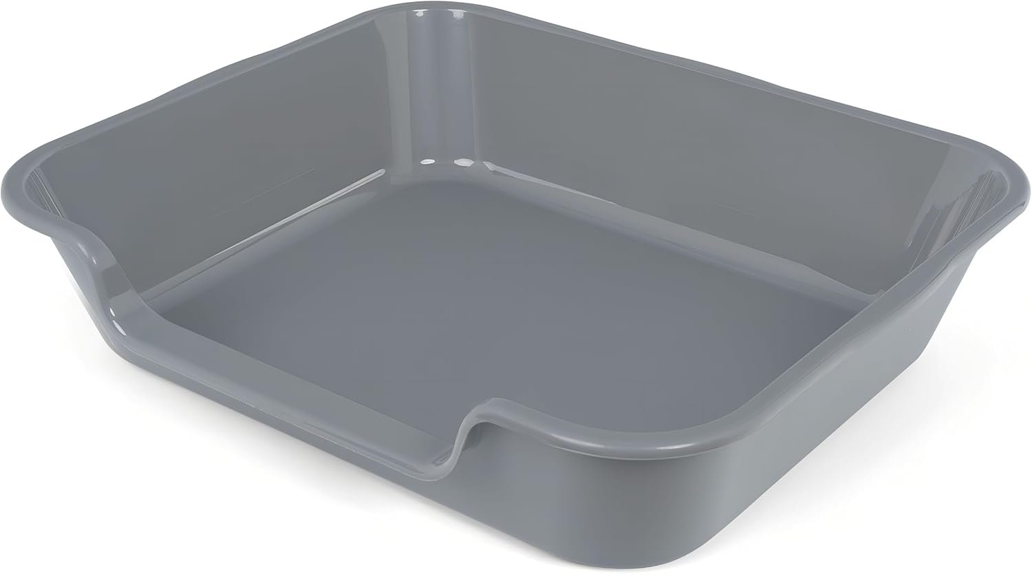 1 Pack of Extra Large Cat Litter Box (ABS Material), Low Entry Senior Litter Pen for Geriatric Kitty Big Cats, Jumbo Pet Safe Litter Boxes Tray for Indoor Pets Potty (Gray, 24″ L x 20″ W)