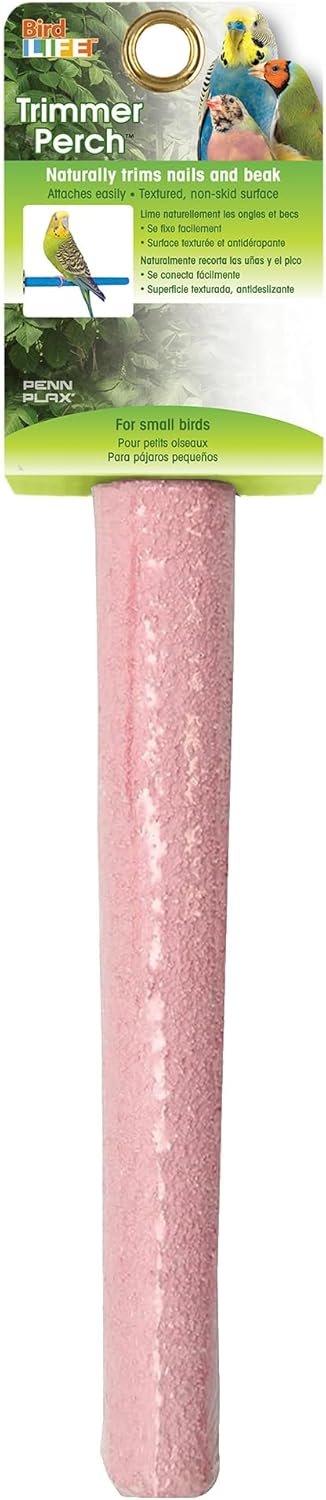 Penn-Plax Bird-Life Cement Trimmer-Perch, Naturally Trims Nails & Beak – Easy-Mounting Bird Perch Stand for Cages – Great for Parrots, Cockatoos, Macaws, Medium & Large Birds – Purple, 10 Inch