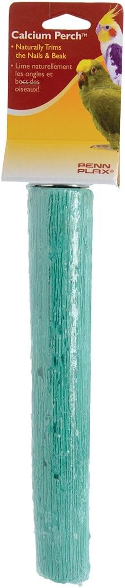 Penn-Plax Bird-Life Calcium Trimmer-Perch, Naturally Trims Nails & Beak – Easy-Mounting Bird Perch Stand for Cages – Great for Parrots, Cockatoos, Macaws, & Other Large Birds – Green, 10 Inch