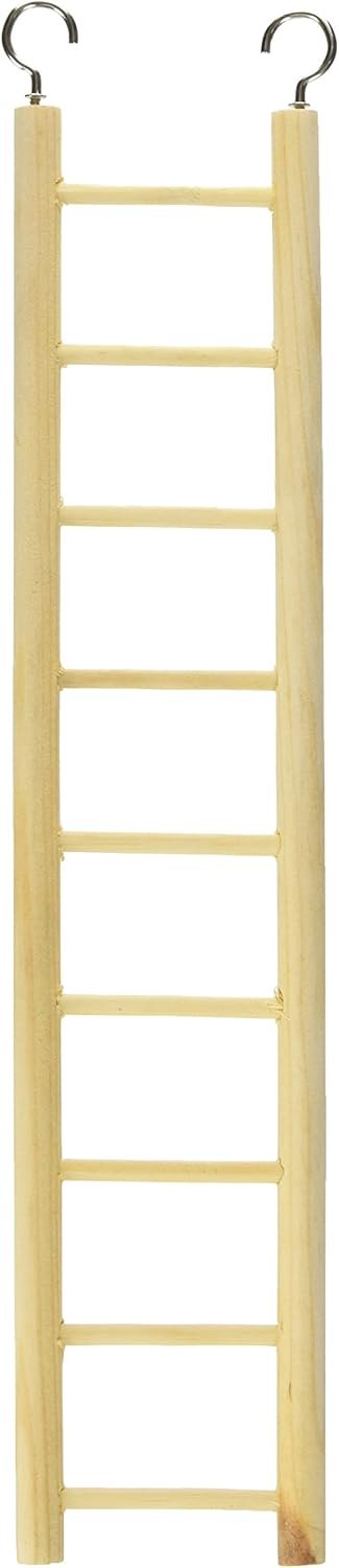 Prevue Pet Products 9-Rung Wood Bird Ladder – Accessories for Small to Medium Birds, Hanging Birdcage Toy for Climbing, Foot Exercise, Beak Use, Mental Enrichment, and Interactive Play