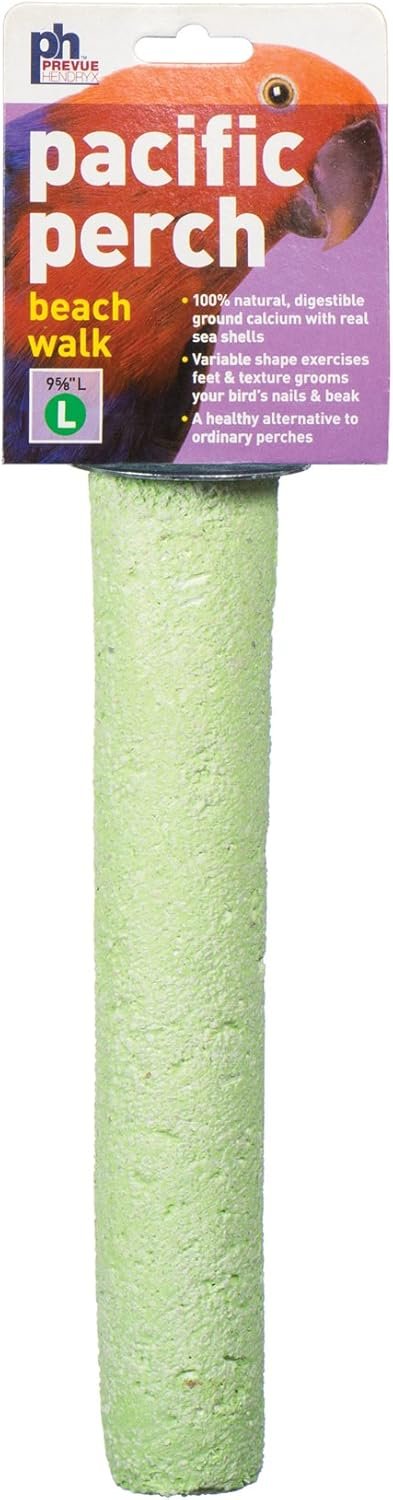 Prevue Pet Products Pacific Perch Beach Walk X-Large – Natural Seashell Mineral Bird Perch for Cage Accessory, Foot Exercise & Beak Grooming, Ideal for X-Large Birds