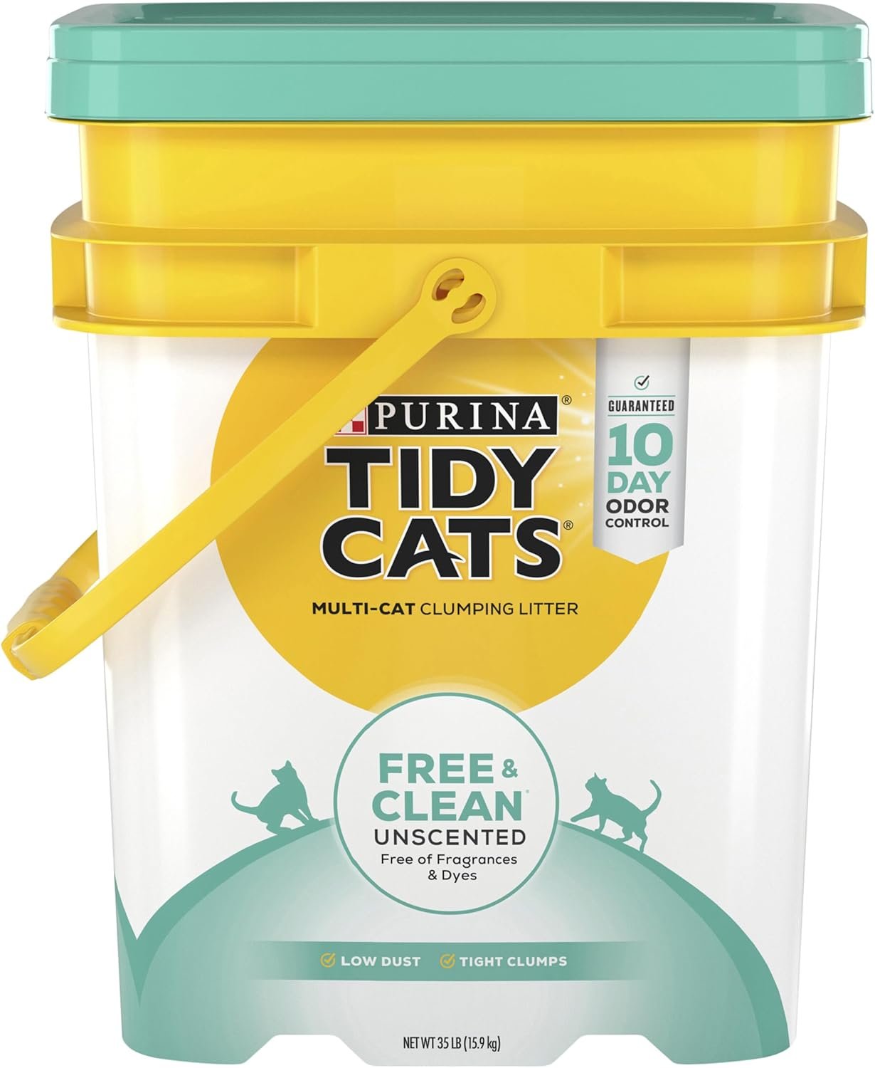 Tidy Cats Free & Clean Unscented Cat Clumping Litter, 35lb