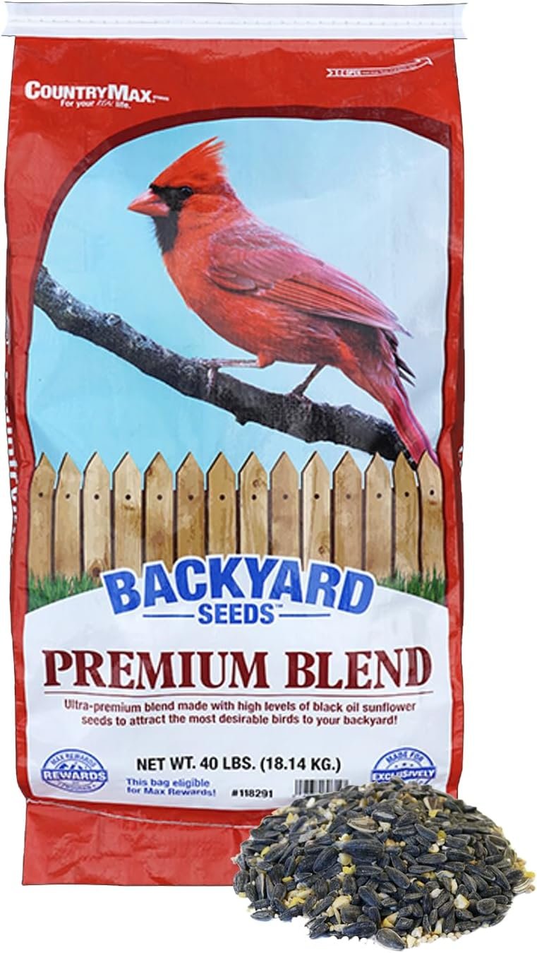 Backyard Seeds Premium Bird Seed 40lbs – Supreme Wild Bird Food Blend for Outside Feeders, Large Bulk Bag of Wild Bird Food