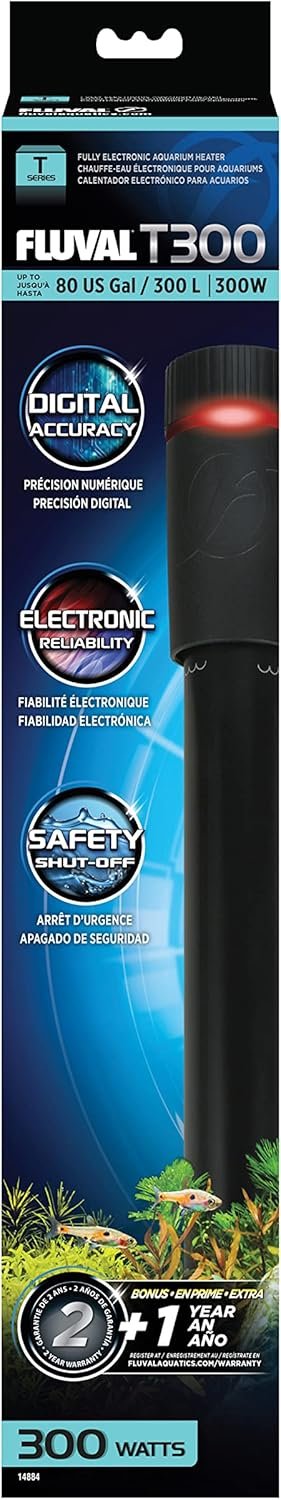 Fluval T300 Fully Electronic Heater for Freshwater Aquariums up to 80 Gal.