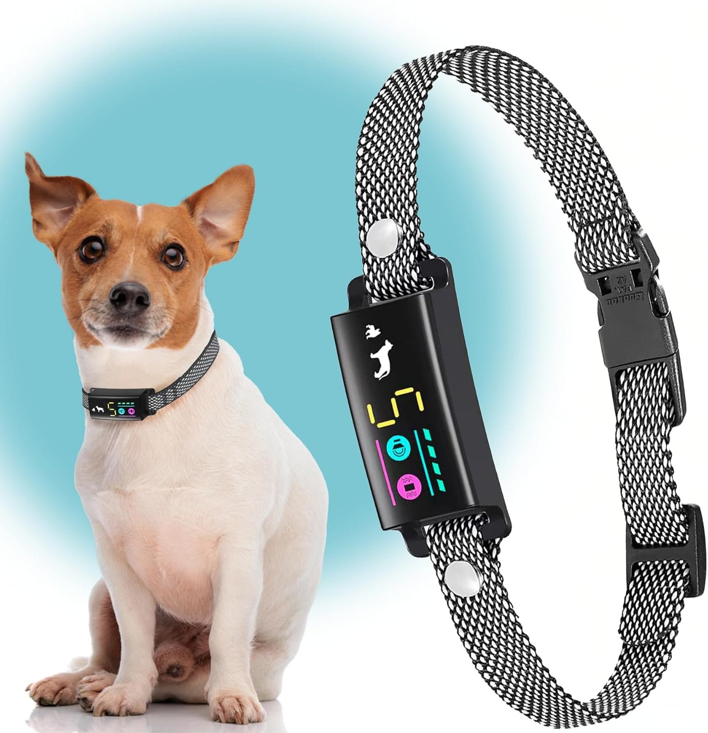 No Shock Bark Collar for Small Dogs 8-40 lbs – Beep & Vibration, Smart Screen, 5 Sensitivity, Anti-False Trigger, Magnetic Rechargeable, IP67 Waterproof, Black/Grey