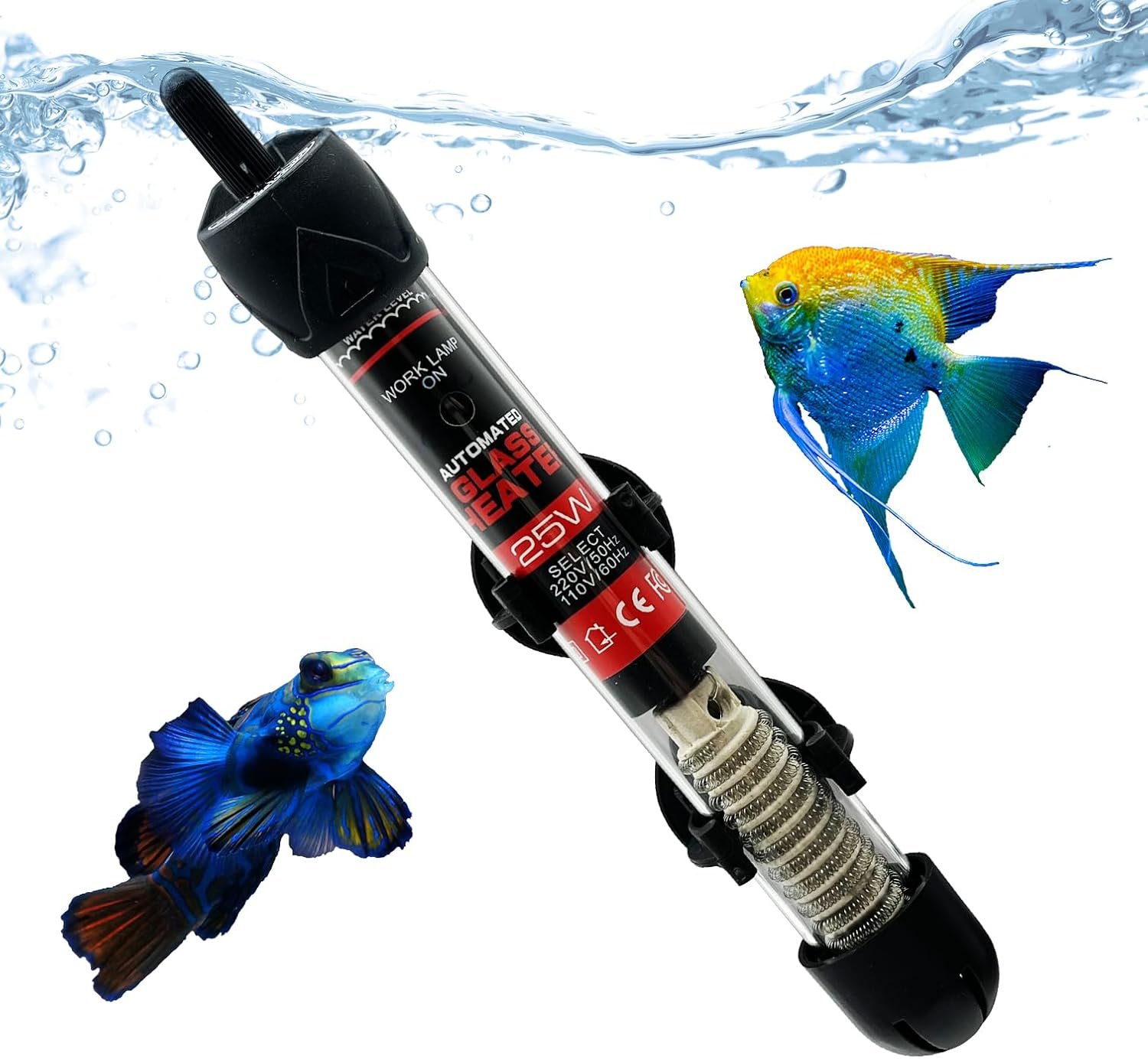 Fish Tank Aquarium Heater – Adjustable Temperature Submersible Thermostat Heater,25W/50W/100W/150W/200W/300W