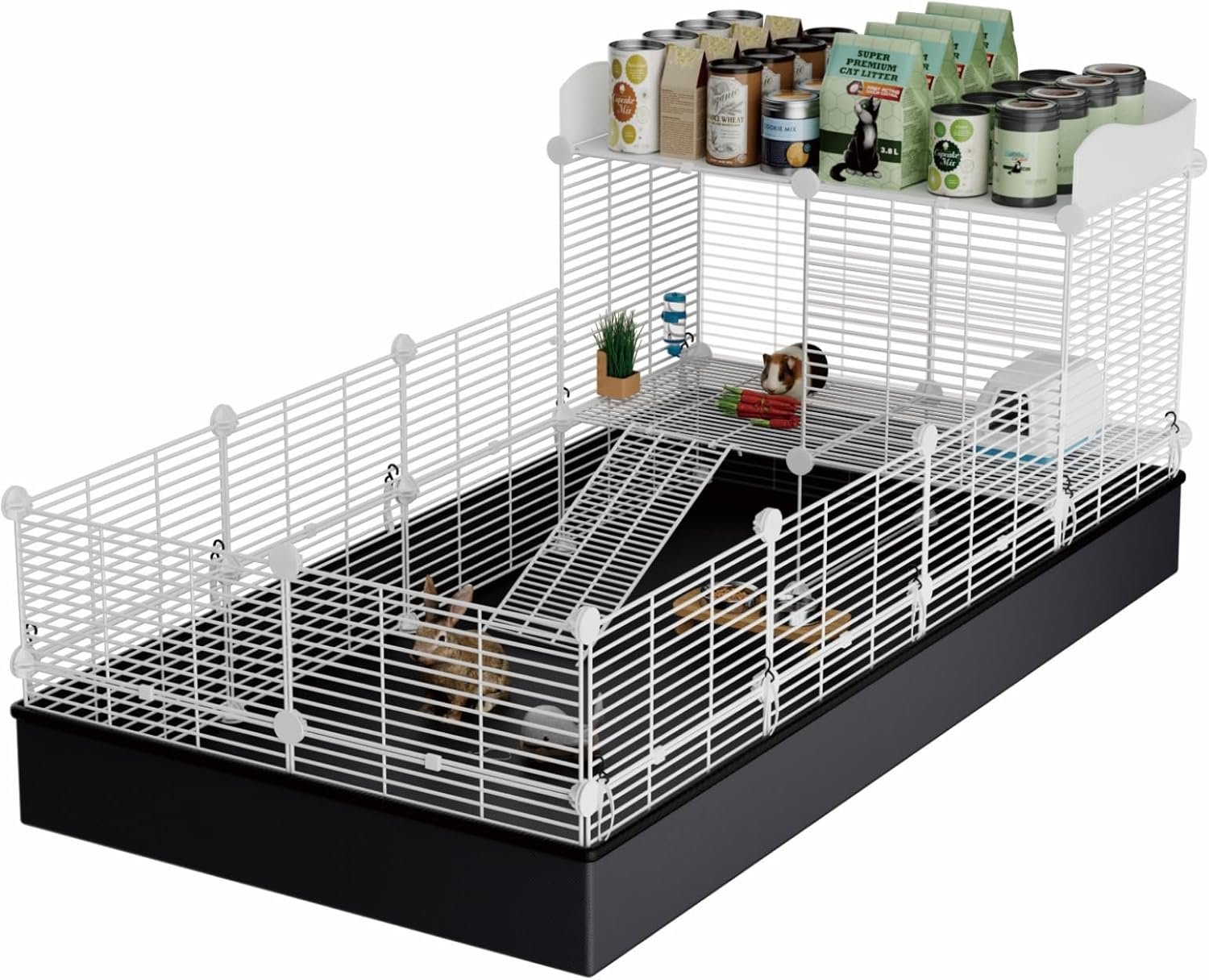 STILLCOVE Large Guinea Pig Cages Indoor: Small Animal Pet Playpen Metal Fence Yard with Waterproof Mat for Hamster Rabbit Bunny Ferret Rat Chinchilla Hedgehog
