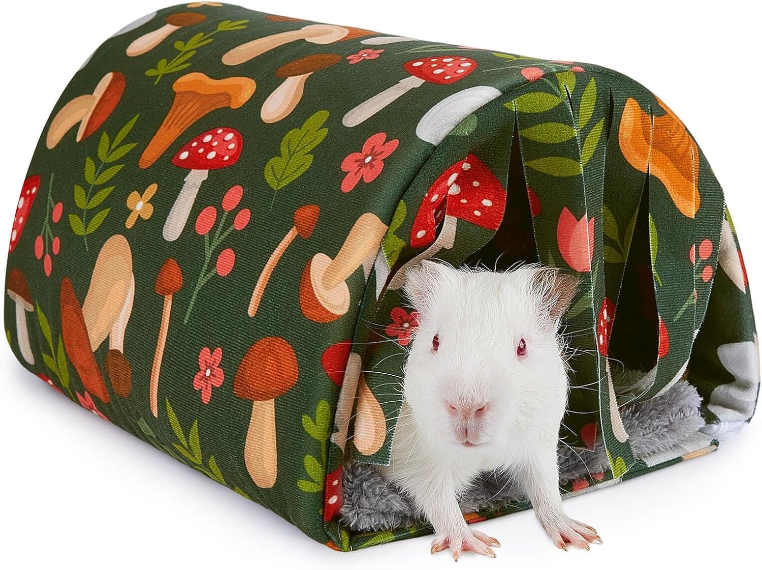 Washable Guinea Pig Tunnel with Curtains – Cozy Hamster Hideout Fit for Small Animals – Soft Accessories for Hamster/Chinchilla/Bunny