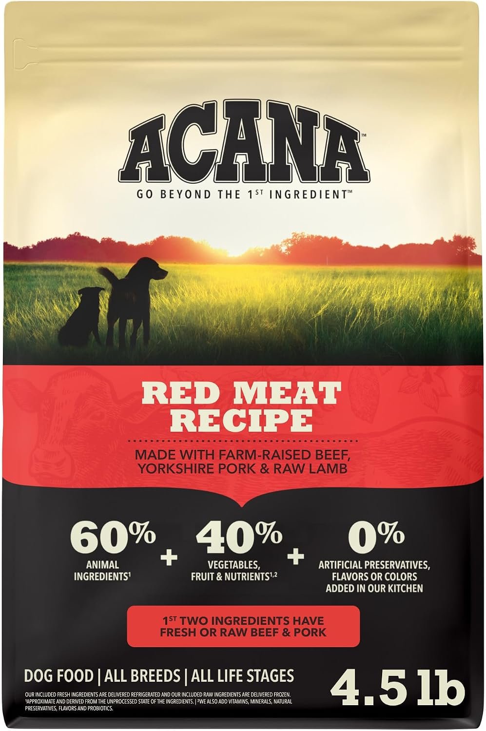 ACANA Grain Free Dry Dog Food Red Meat Recipe 4.5lb Bag