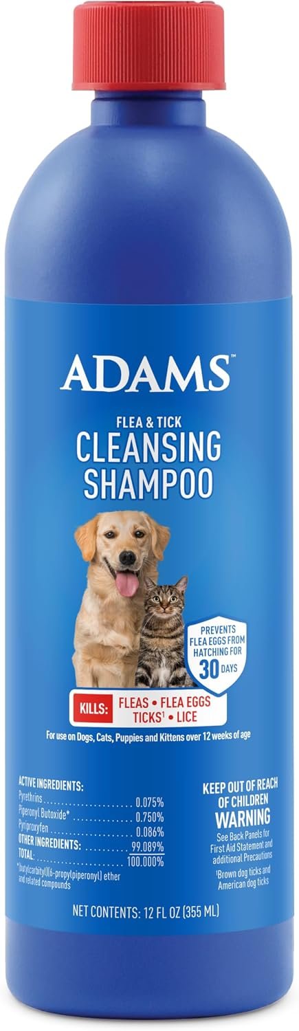 Adams Flea & Tick Cleansing Shampoo 12 Ounces