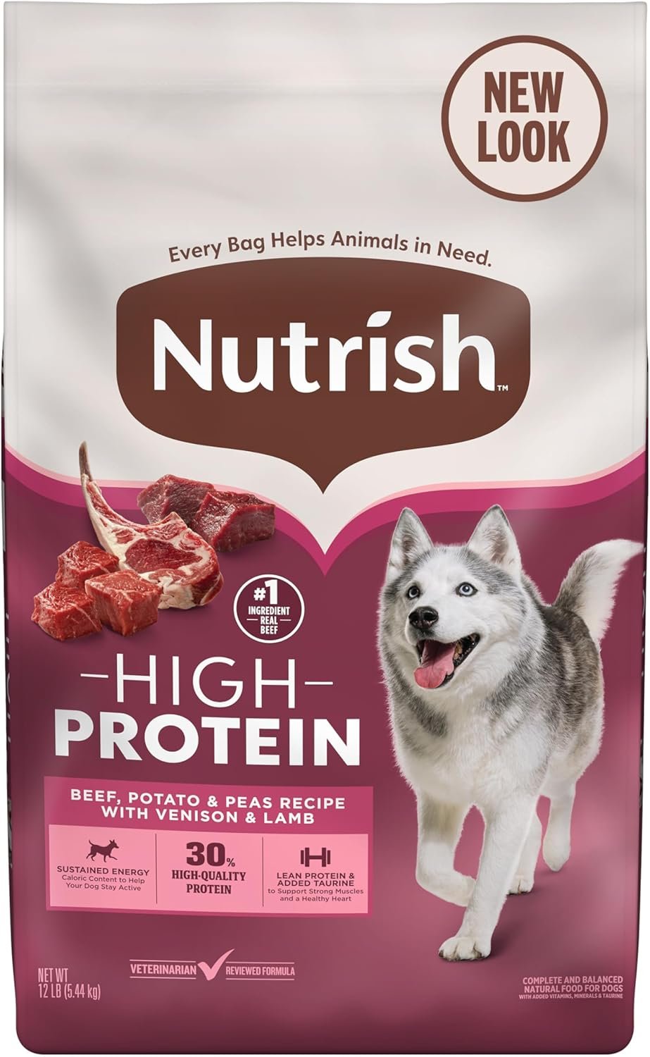 Rachael Ray Nutrish PEAK Natural Dry Dog Food, Open Prairie Recipe with Beef, Venison & Lamb, 12 Pounds, Grain Free (Packaging May Vary)