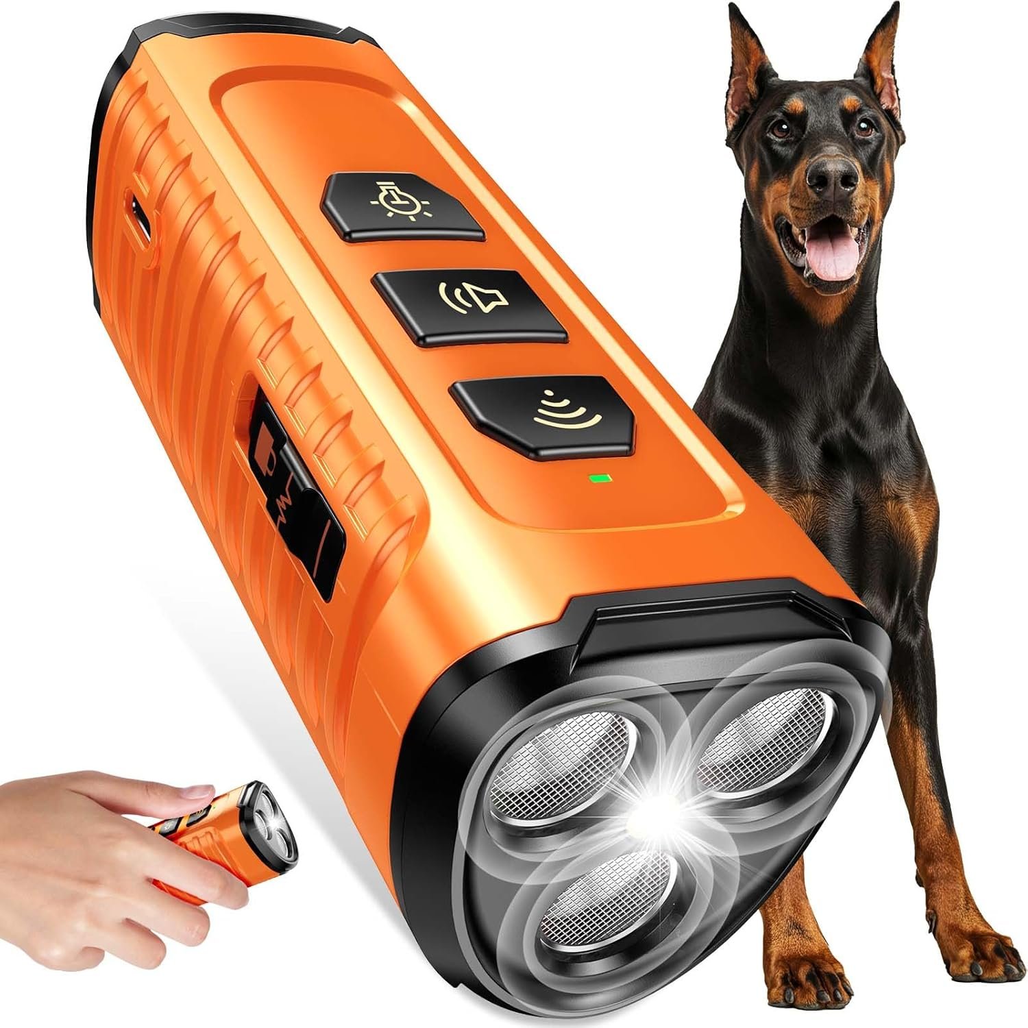 Cbersmg 3X Ultrasonic to Stop Barking Neighbors Dog, Portable Anti Barking Device Dog Bark Deterrent Device 50ft Range 5 Modes, Flashlight & Beep Safe & Effective for Small, Medium & Large Dogs