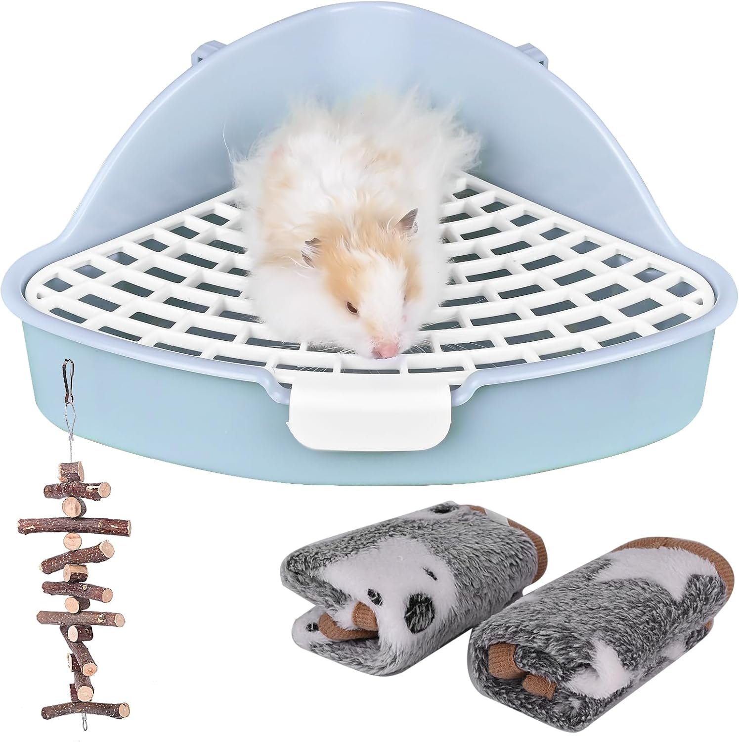 RUBYHOME Triangle Potty Trainer Corner Litter Bedding Box Pet Pan for Baby Rabbit, Chinchillas, Small Guinea Pigs, Ferret, Galesaur