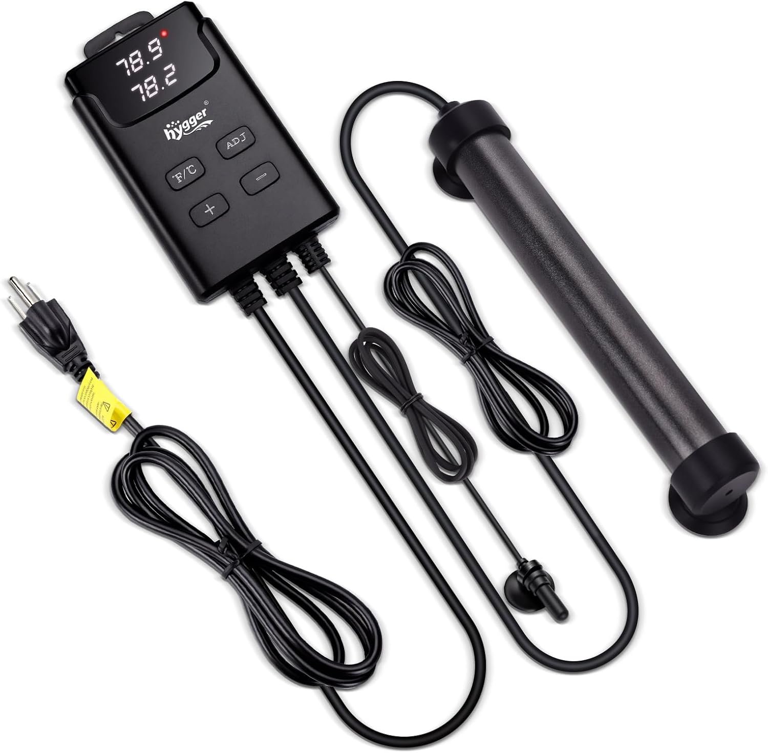 hygger Aquarium Heater,Submersible Fish Tank Heater with External Digital Display, Including Overheat & Leakage Protection and Temperature Sensor for Freshwater and Saltwater (100W for 16gal~26gal)