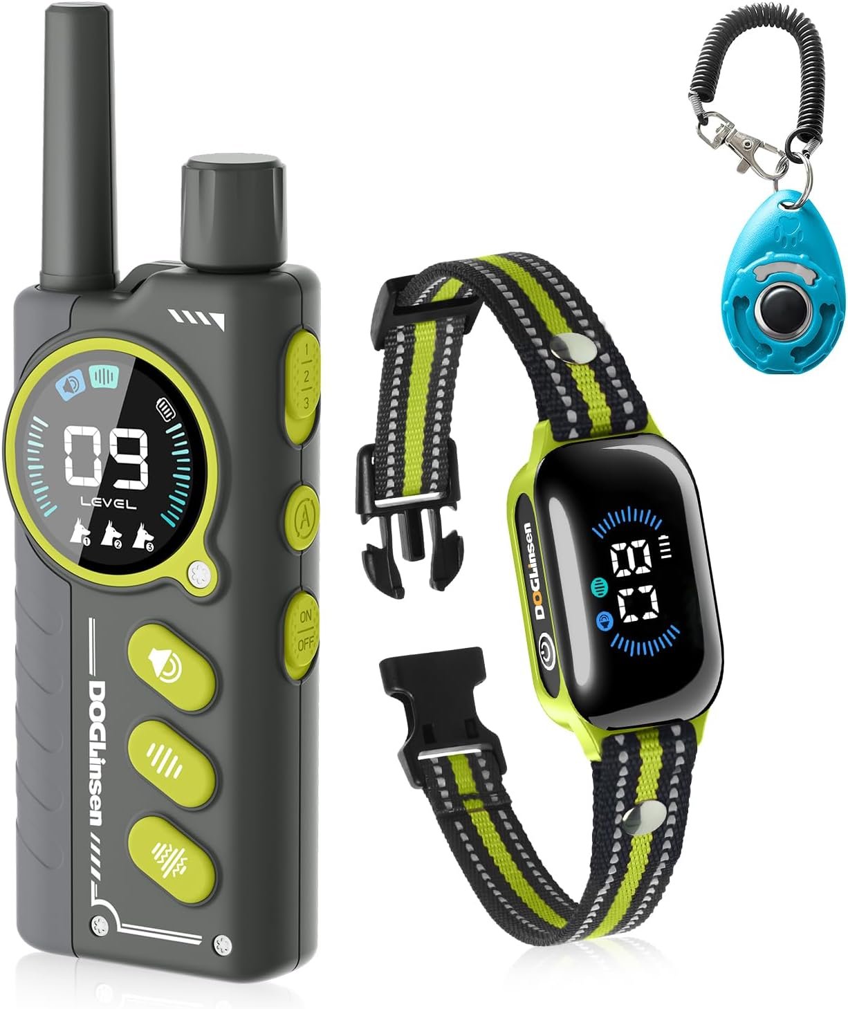 No Shock Dog Training Collar, Vibration Collar for 15-120lbs Small Medium Large Dogs, Security Lock Vibrating Dog Collar with Remote 3300Ft – Safe and Humane