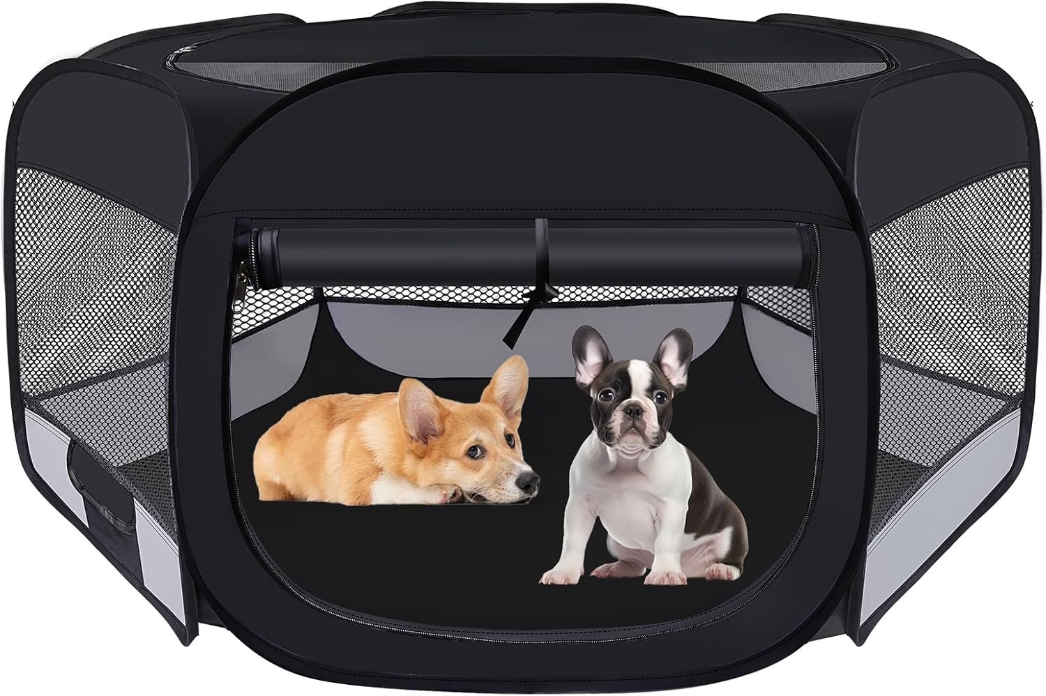 Dog Cat Playpen,Portable Pet Puppy Playpen,Rabbit Puppy Dog Play Pen for Indoors,Dogs Tent for Indoor Cats,Kitten Playpen,Collapsible Small Cats Crate Cage for Small Dogs with Carrying Case(Grey, S)