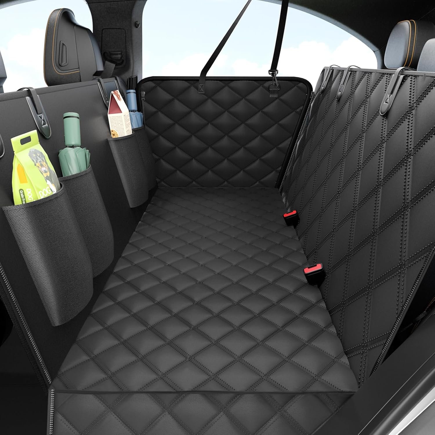 Dog Car Seat Cover for Back Seat,100% Waterproof Scratch Proof Nonslip Seat Cover,600D Heavy Duty Scratch Soft Dog Hammock