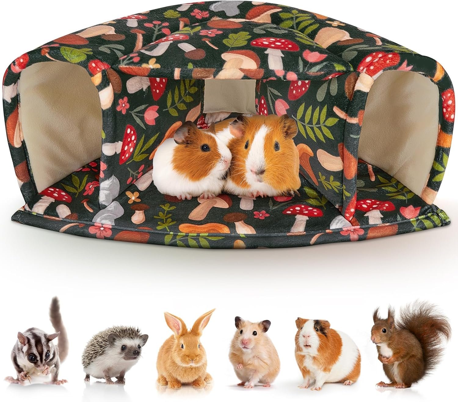 Unicorn Catcher Guinea Pig Hideout – Large Cozy Bed, Warm House, Washable Tunnel Accessories for Small Pets: Hamster, Chinchilla, Bunny
