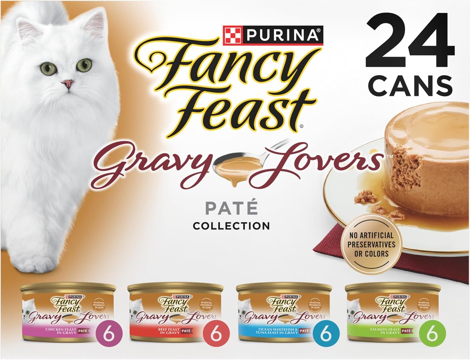 Purina Fancy Feast Gravy Lovers Variety Pack Feast Pate in Wet Cat Food Gravy – (Pack of 1) 4.5 lb. Boxes