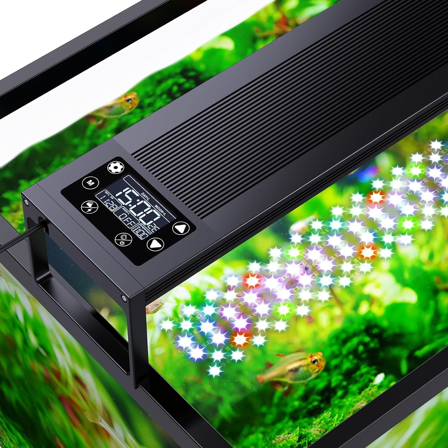 SEAOURA 24/7 LED Aquarium Plant Light for 18-24 Inch Fish Tank, Auto On Off with Timer, 9 Colors, Adjustable Brightness, Daylight & Moonlight Mode, Full Spectrum Fish Tank Light for Plants