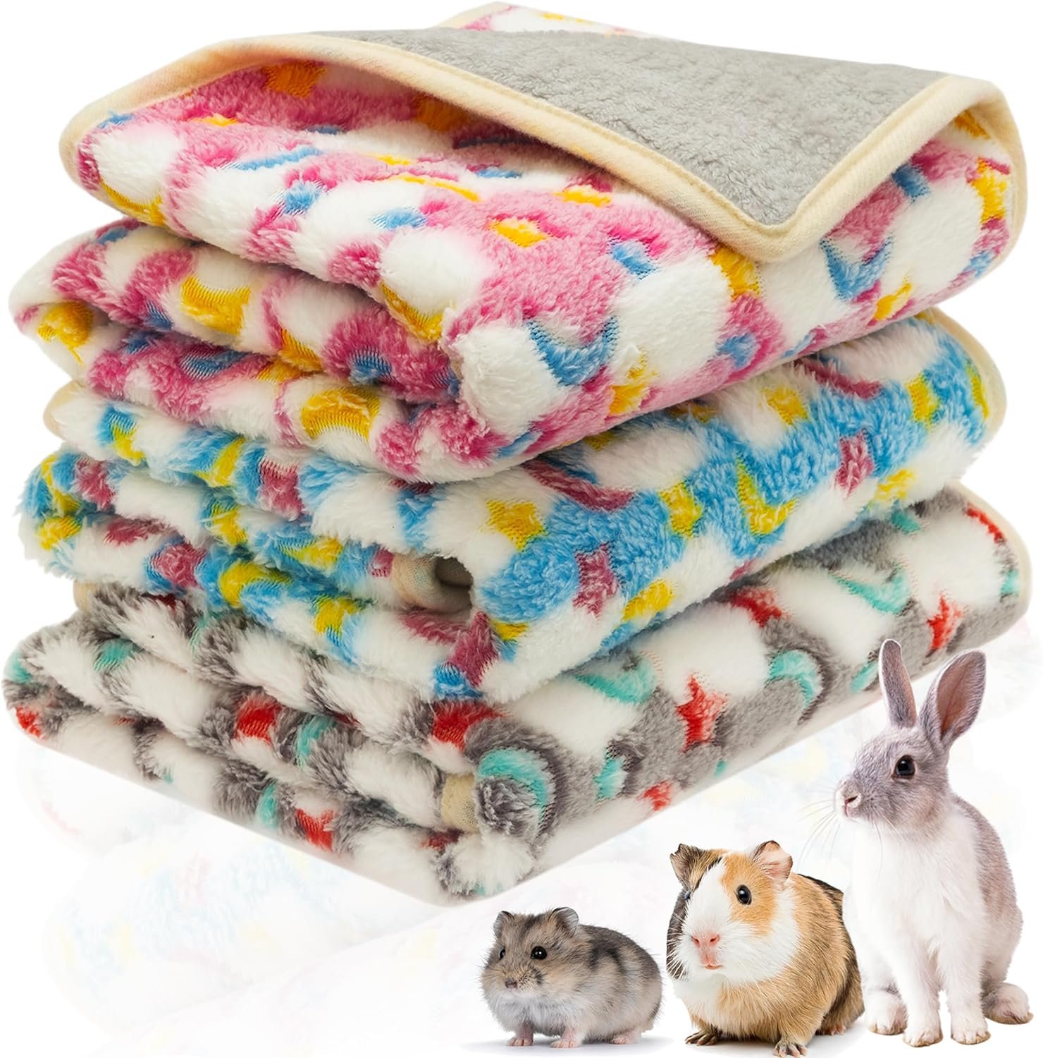 CUSOZWO Guinea Pig Bedding Mat – 3 Pack Waterproof Washable Rat Cage Liner Bedding Accessories Soft Fleece Blankets for Rat, Rabbit, Chinchilla, Hedgehog, Ferret, Hamster, Small Animals