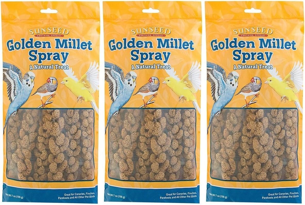 (3 Pack) Sun Seed Company Millet Spray Treats – 4-Ounce Each