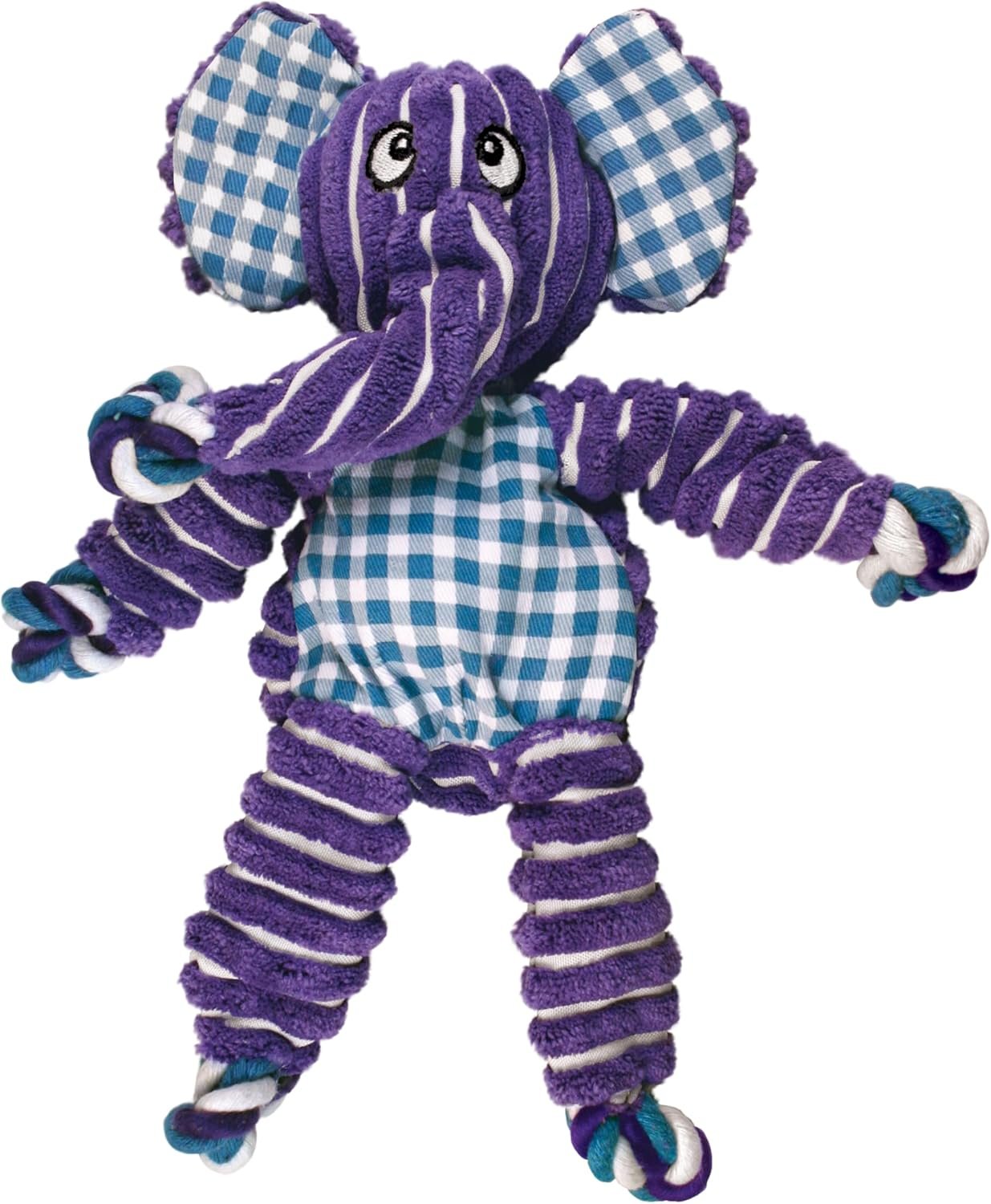 KONG Floppy Knots – Knotted Rope Dog Toy Entices Play – Tug Toy Satisfies Natural Instincts – Dog Supplies with Floppy Design & Minimal Stuffing – Elephant, for Medium/Large Dogs
