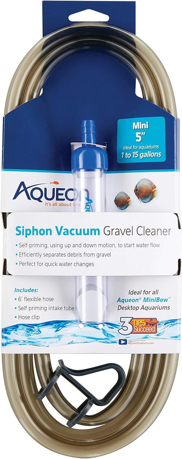 Aqueon Aquarium Siphon Vacuum Gravel Cleaner Mini – 5 Inches