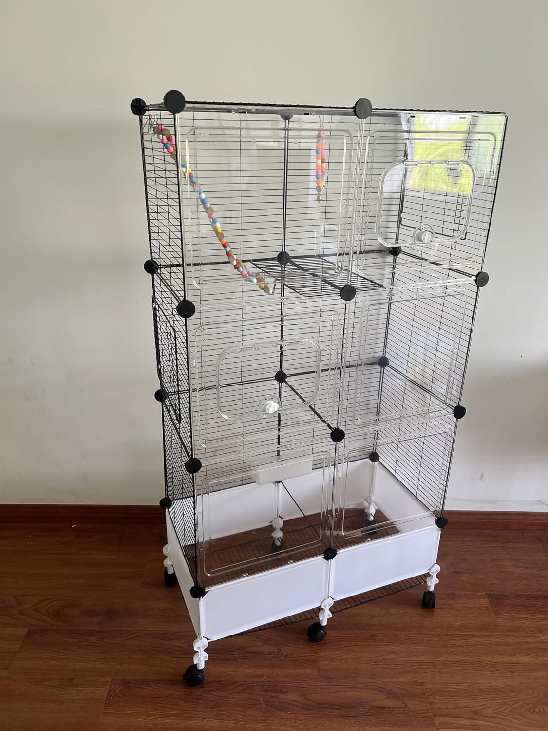 Encrypted Bird Cage Large Bird Cages 57-Inch, Top Storage Space, Bottom Splash Guard with Essential Bird Supplies – Durable & Spacious Aviary – Budgies & Cockatiels