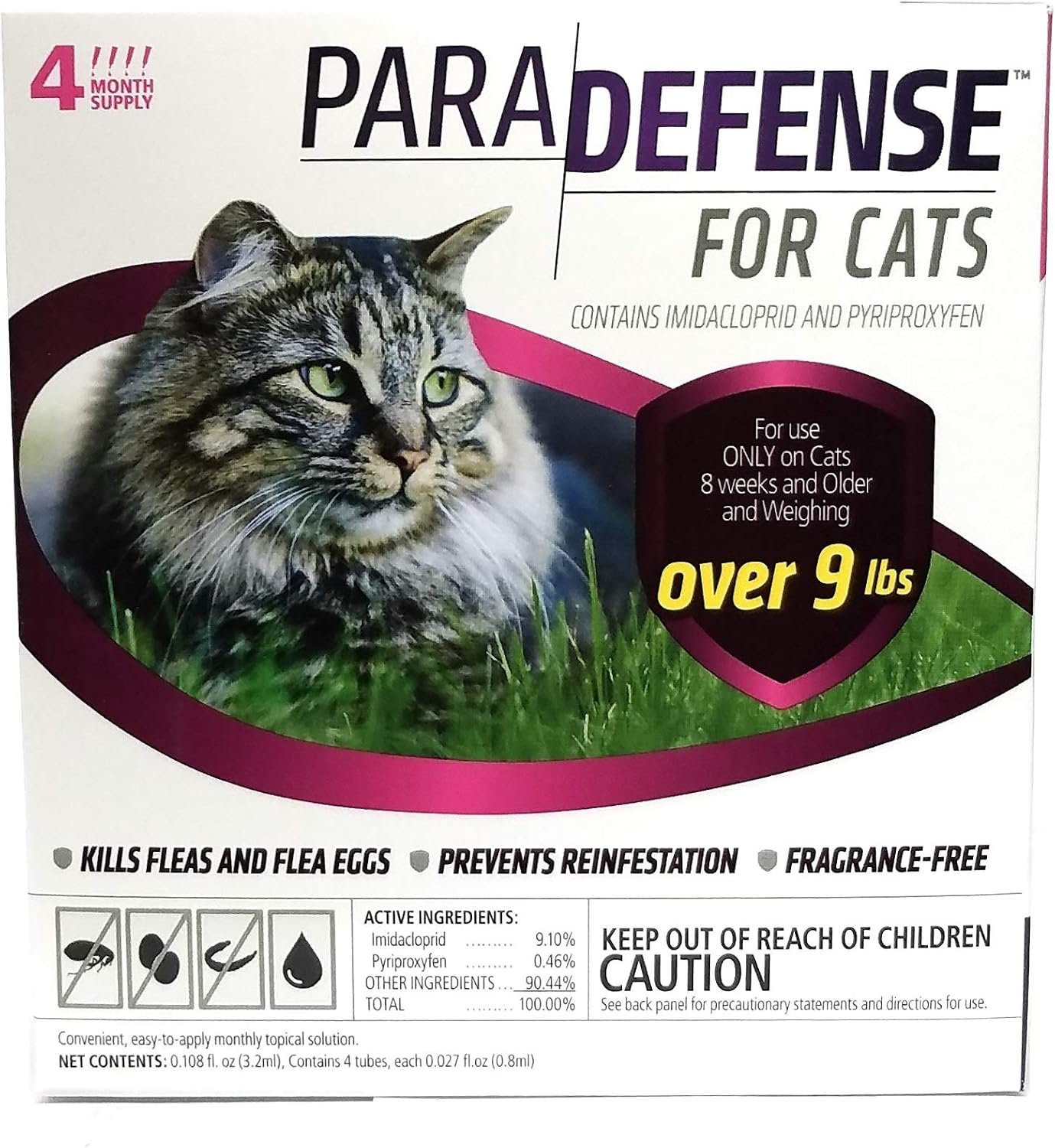 para Defense 10+ lb Cat Pet Flea Control Supply, Large
