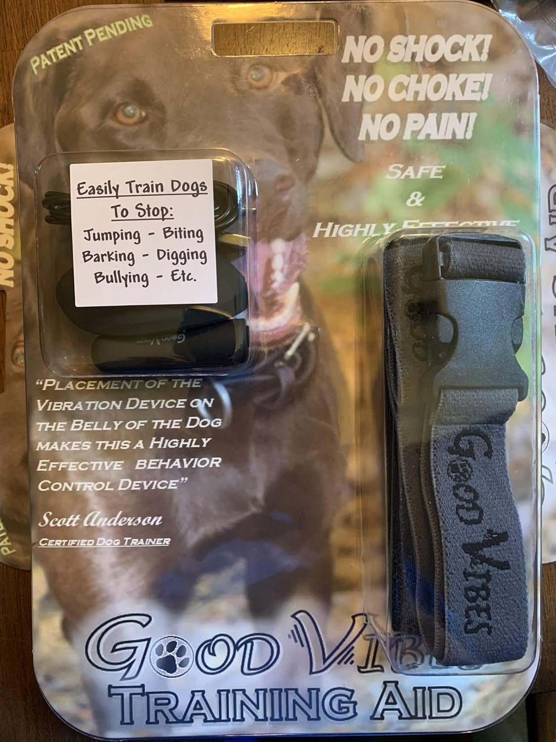 Good Vibes Dog Training Aid “Vibration only” No Shock No Pain No Collar
