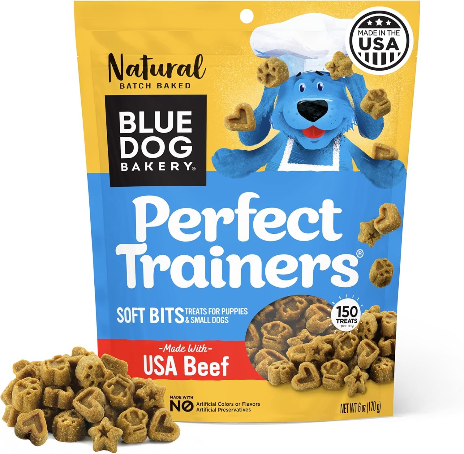 Blue Dog Bakery Perfect Trainers, Mini Dog Training Treats, Soft & Chewy, Made w/USA Beef, Healthy Treats, All Natural, Extra Small, 6 oz (Pack of 1)