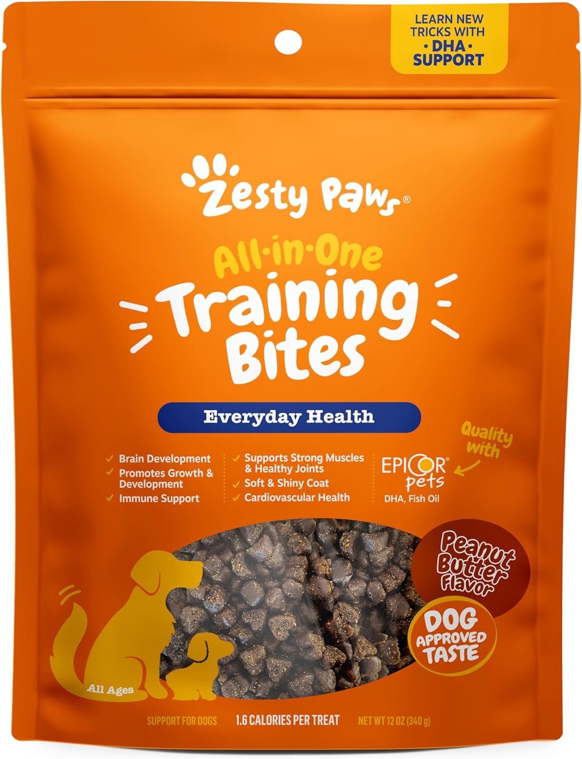 Zesty Paws Training Treats for Dogs & Puppies – Dog Treats for Training – Healthy Dog Chews for Hip, Joint & Muscle Health – for All Breeds and Ages – PB Flavor – 12oz